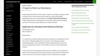 
                            3. I Forgot to Mark my Attendance | LetterApplications.Com