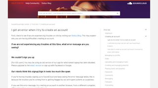 
                            10. I get an error when I try to create an account – SoundCloud Help ...