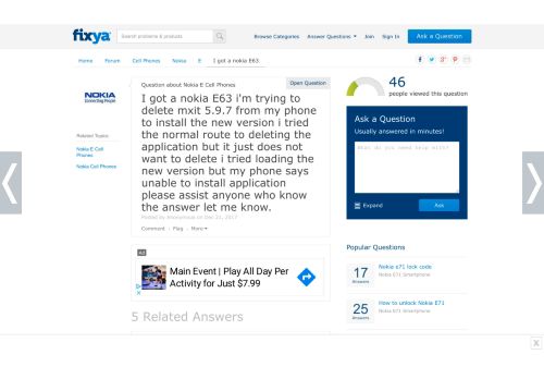 
                            13. I got a nokia E63 i'm trying to delete mxit 5.9.7 from my - Fixya