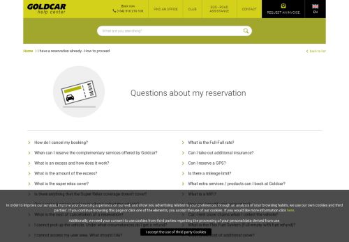 
                            6. I have a reservation already - How to proceed - Goldcarhelp Faqs