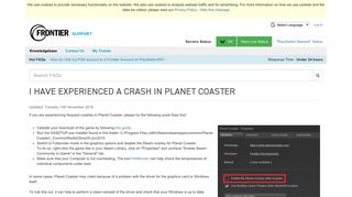 
                            8. I have experienced a crash in Planet Coaster :: Frontier Support ...