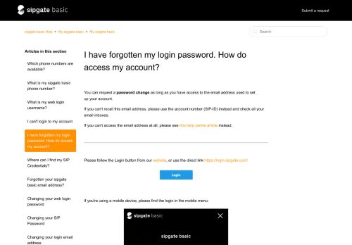 
                            9. I have forgotten my login password. How do access my account ...