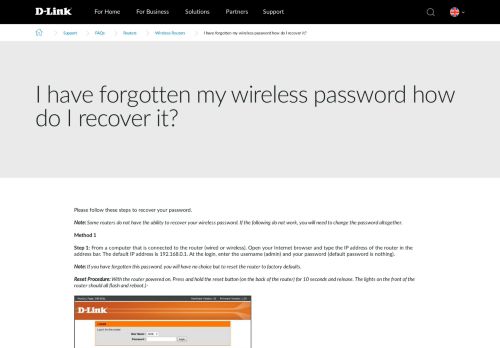 
                            11. I have forgotten my wireless password how do I recover it? | D-Link UK