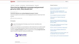 
                            12. I have lost my digilocker username and password given by CBSE ...