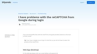 
                            13. I have problems with the reCAPTCHA from Google during login ...