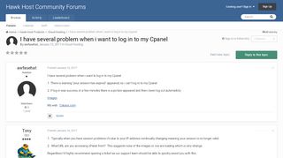 
                            10. I have several problem when i want to log in to my Cpanel ...