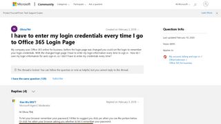
                            4. I have to enter my login credentials every time I go to Office 365 ...