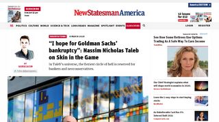
                            6. “I hope for Goldman Sachs' bankruptcy”: Nassim Nicholas Taleb on ...