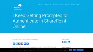 
                            12. I Keep Getting Prompted to Authenticate in SharePoint Online! - Kloud ...