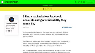 
                            13. I kinda hacked a few Facebook accounts using a vulnerability they ...