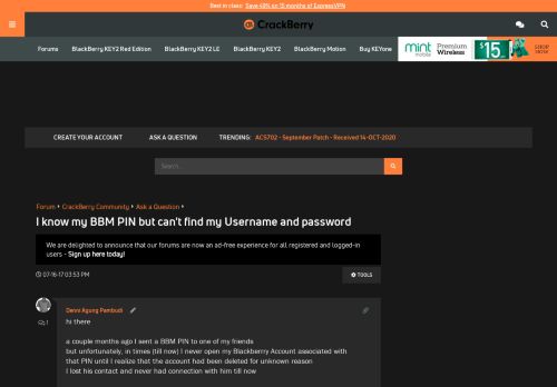 
                            3. I know my BBM PIN but can't find my Username and ...