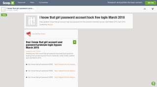 
                            4. I know that girl password account hack free login March 2016 | Scoop.it
