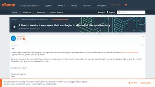 
                            12. i like to create a new user that can login in cPanel in the ...