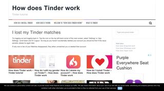 
                            9. I lost my Tinder matches – How does Tinder work