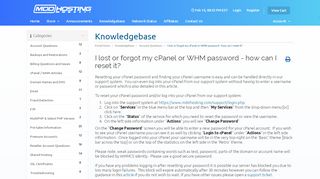 
                            10. I lost or forgot my cPanel or WHM password - how can I reset it ...