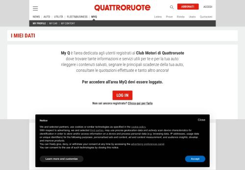 
                            1. I Miei Dati - Quattroruote.it