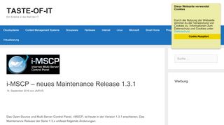 
                            3. i-MSCP – neues Maintenance Release 1.3.1 – TASTE-OF-IT