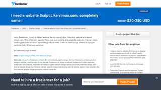 
                            7. I need a website Script Like vimuo.com. completely same ! | ...