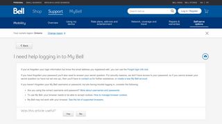
                            5. I need help logging in to My Bell. - Bell support - Bell Canada