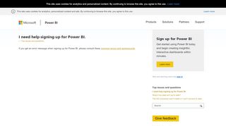 
                            5. I need help signing up for Power BI. – Microsoft Power BI