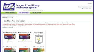 
                            13. I Need to... Find Information — Oregon School Library Information ...