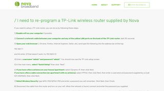 
                            10. I need to re-program a TP-Link wireless router ... - Nova Broadband