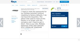 
                            12. I need to reset the passwords for our McData switches - Fixya