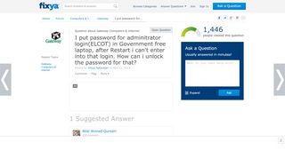 
                            5. I put password for adminitrator login(ELCOT) in Government - Fixya