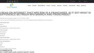 
                            12. I read on internet that NPS BSK is a franchisee. Is it so? What is ...