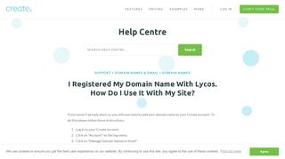 
                            8. I registered my domain name with Lycos. How do I use it with my site ...