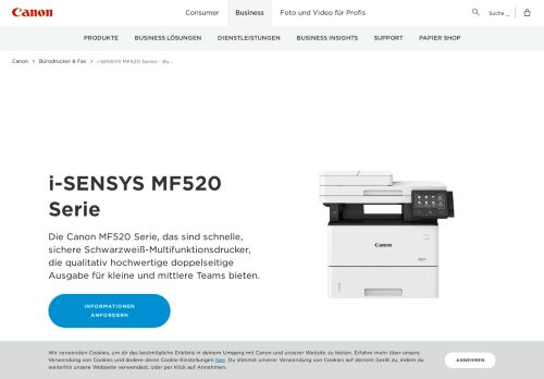 
                            11. i-SENSYS MF520 Serie - Bürodrucker & Fax - Canon Deutschland