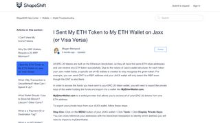 
                            4. I Sent My ETH Token to My ETH Wallet on Jaxx (or Visa Versa) - Need ...
