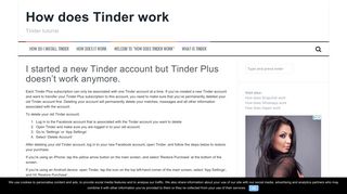 
                            7. I started a new Tinder account but Tinder Plus doesn't work anymore ...