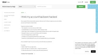 
                            2. I think my account has been hacked | Uber Rider Help