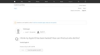 
                            5. I think my Apple ID has been hacked? How … - Apple Community