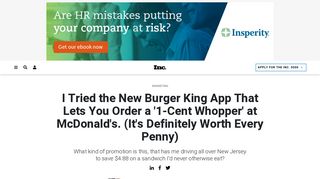 
                            8. I Tried the New Burger King App That Lets You Order a '1-Cent - Inc.com