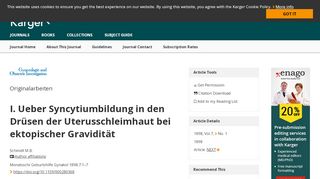 
                            13. I. Ueber Syncytiumbildung in den Drüsen der Uterusschleimhaut bei ...