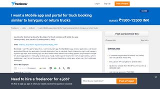 
                            13. I want a Mobile app and portal for truck booking similar to lorryguru ...