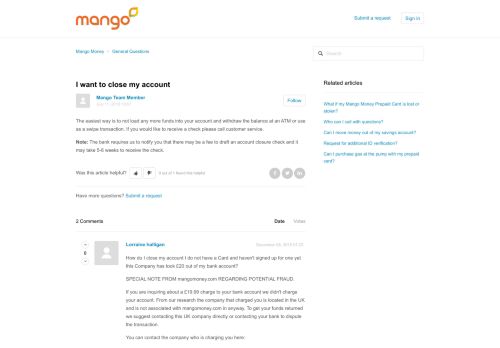 
                            8. I want to close my account – Mango Money