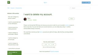 
                            4. I want to delete my account. – FBS