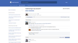 
                            3. I want to log in my account ? | Facebook Help Community | Facebook