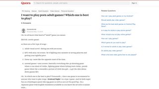 
                            5. I want to play porn adult games? Which one is best to play? - Quora