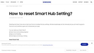 
                            9. I want to reset my Smart Hub setting. How can I do that? | ...
