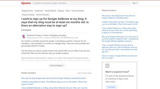 
                            3. I want to sign up for Google AdSense at my blog. It says that my ...