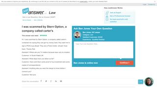 
                            13. I was scammed by Stern Option, a company called carter's contacted ...