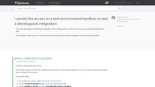 
                            3. i would like access to a test environment/sandbox to test a deve ...