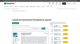 
                            10. I would not recommend Travelstart to anyone - South Africa Message ...