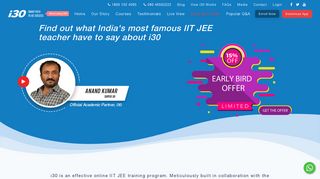
                            1. i30JEE: IIT JEE Training | Super 30 by Anand Kumar | IIT Coaching