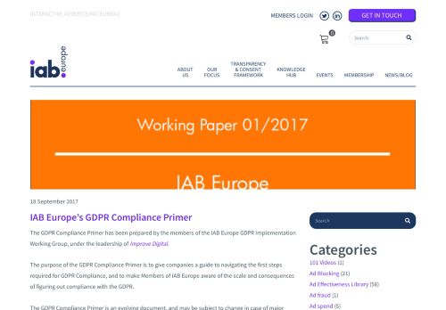 
                            8. IAB Europe's GDPR Compliance Primer | IAB Europe