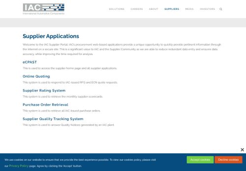 
                            9. IAC Group | Supplier Applications
